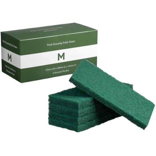Green Thick Scouring Pad 115mm x 250mm x 20mm (5)