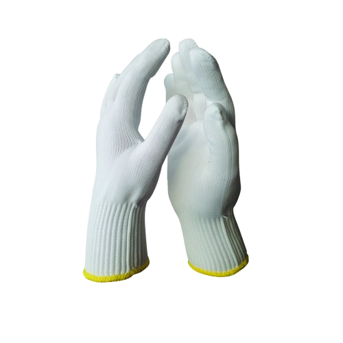 Nylon Gloves, White, Large