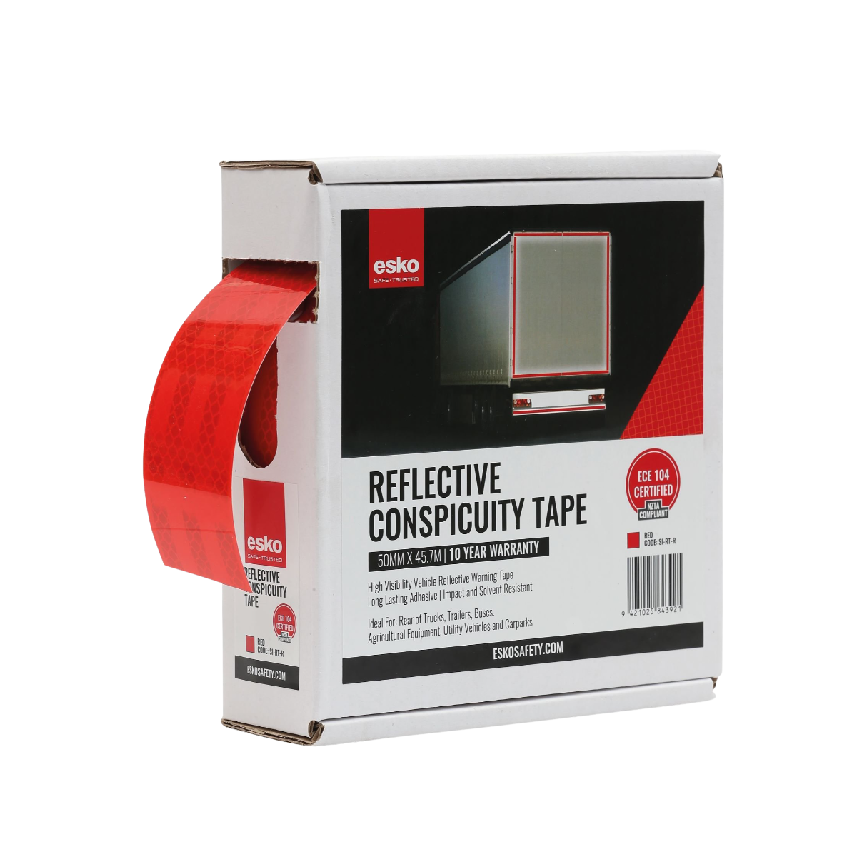 Red Reflective Tape, 50mm x 45.72m