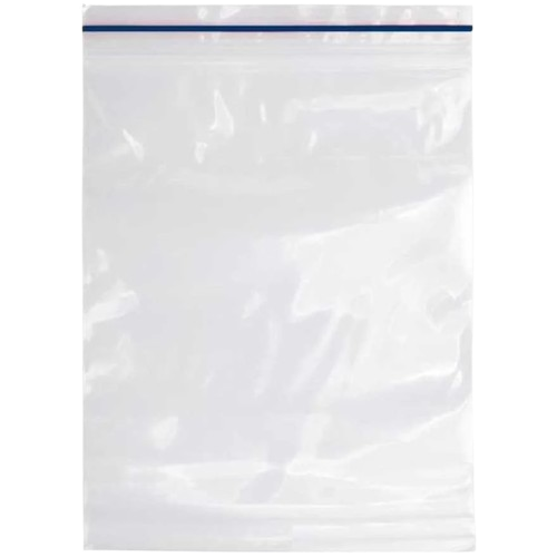 Black Stripe Minigrip Plastic Bags, 155mm x 230mm 70mu
