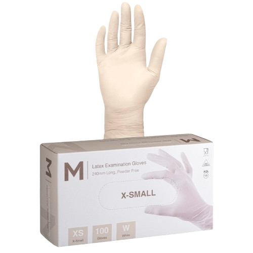 Disposable Latex Gloves, Powder Free, Natural, (100)