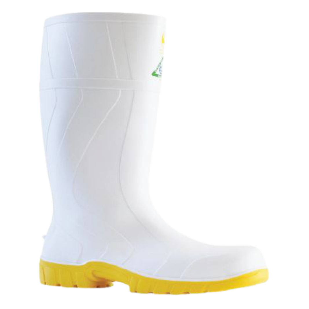 Industrial Gumboots , White/Yellow, Size 5