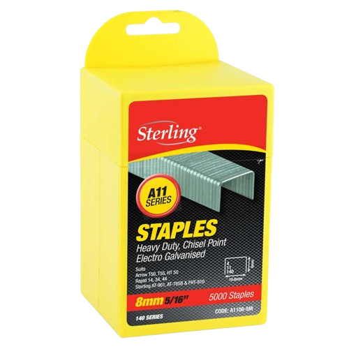 Galvanised Heavy Duty Chisel Point Staples 140/8 (5000)