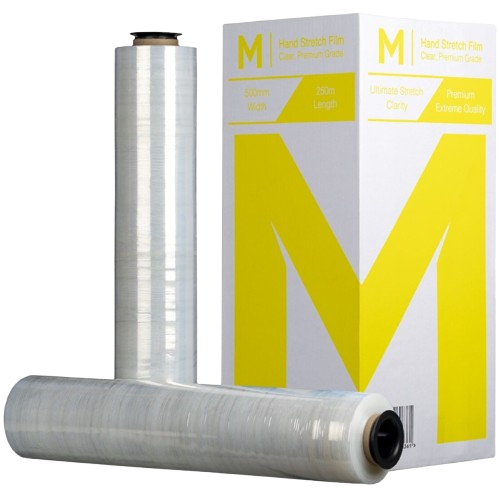 Cast Hand Pallet Wrap, clear, 500mm x 250m x 30mu (4)