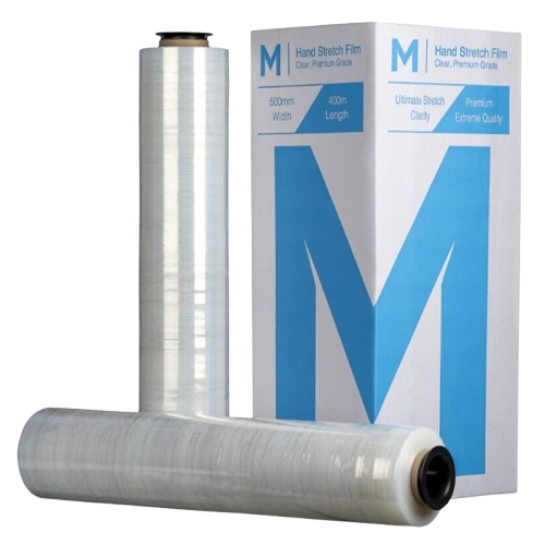 Premium Hand Stretch Film - 500mm x 400m x 15 Micron (Clear) (4)