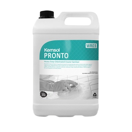 Kemsol Pronto Heavy-Duty Chlorinated Cleaner Sanitiser 5L