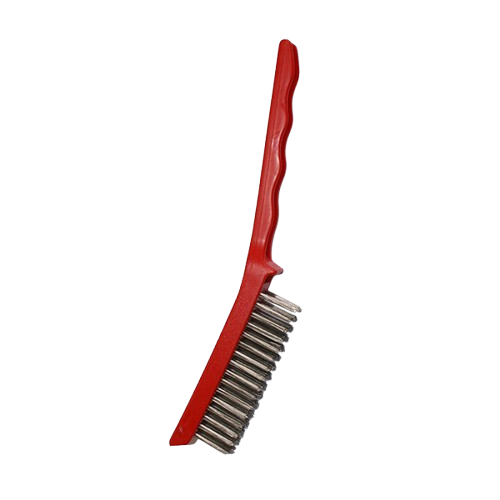 Wire Hand Brush, Stainless Steel Bristles, Red
