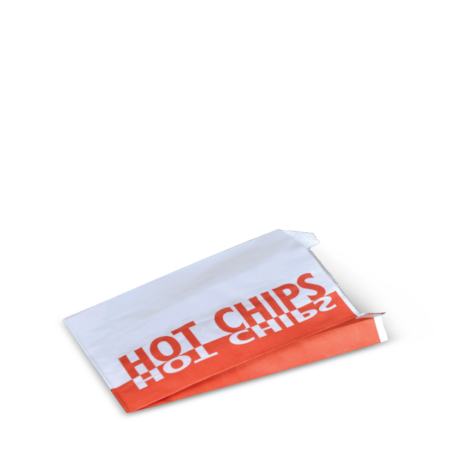 Detpak Hot Chips Hot Chips Grease Resistant Satchel Bag (1 Ply) (500)
