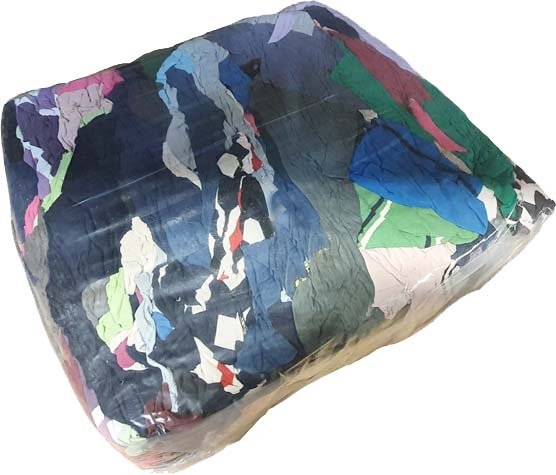 Coloured 100% Cotton T-Shirt Rags - 10kg Bag