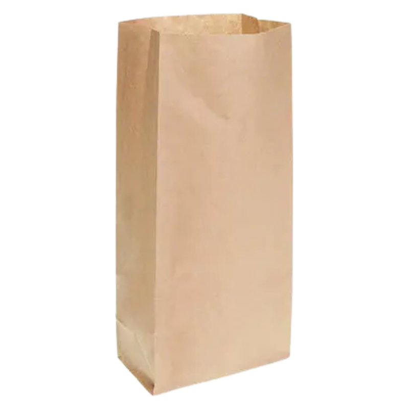 100mm x 220mm x 50mm #0 Brown Block Bottom Bag Paper (500)