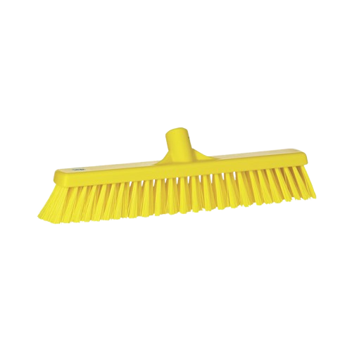 Floor Broom, Vikan , Yellow, 120mm X 410mm X 90mm, Soft/Hard Bristles