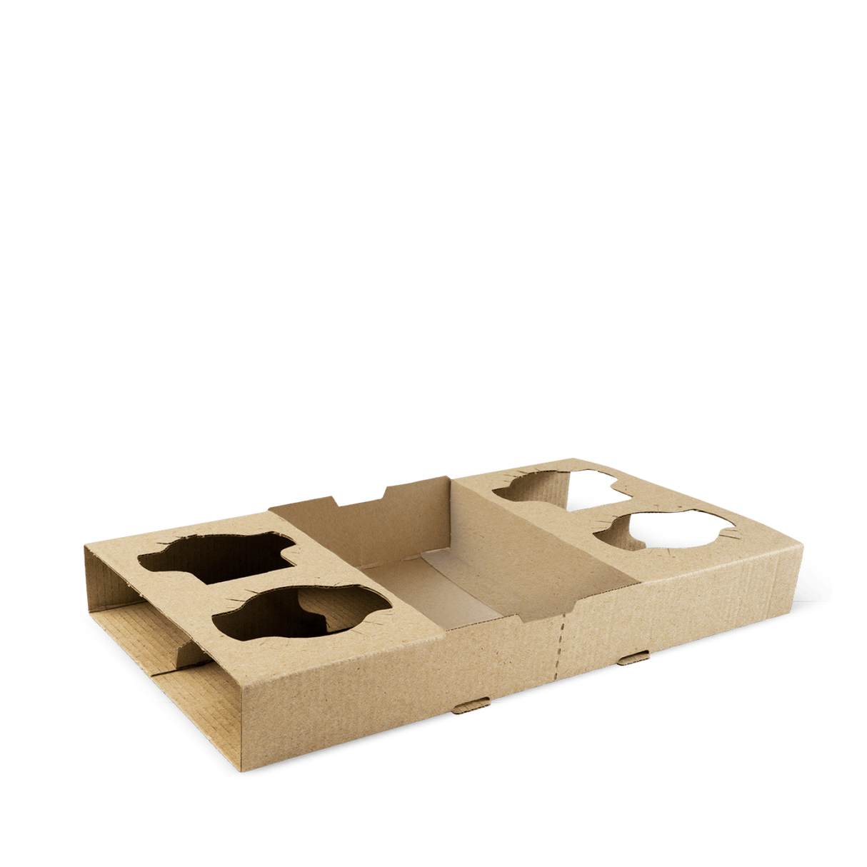 Detpak Brown 4 Cup Drink Tray (100)
