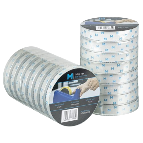 Premium Cellulose Tape, Clear, 18mm x 66m
