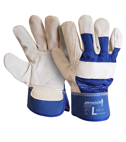 Large Leather Work Tough, Double Palm Glove