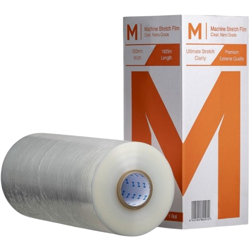 Machine Wrap Nano Stretch Film, Clear, 500mm X 1920m X 17mu