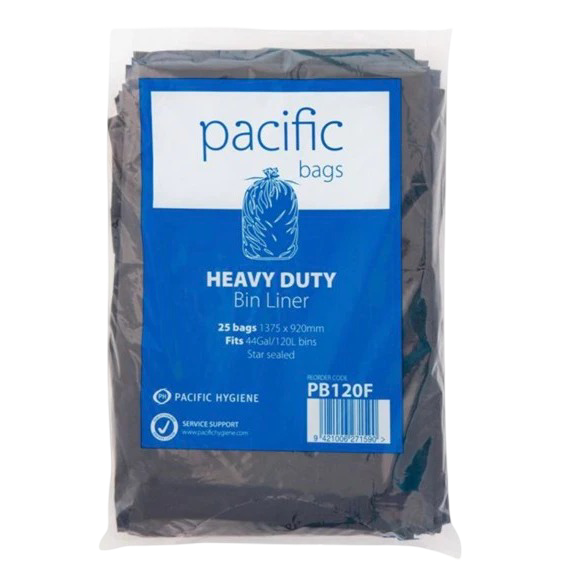 120L Wheelie Bin Rubbish Bag, 1375mm x 920mm (25)