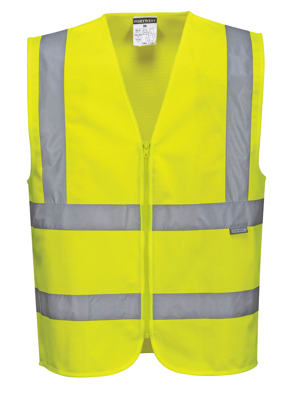 Hi-Vis Zipped Band and Brace Vest, Yellow