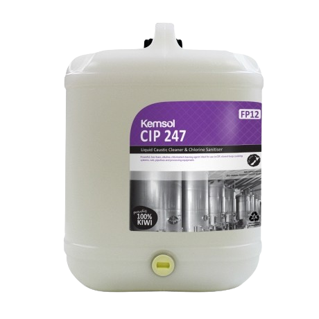 Kemsol CIP 247 Liquid Caustic Cleaner & Chlorine Sanitiser 20L