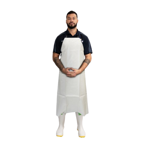 Waterproof White Butcher’s Apron - Double-Coated Polyester (1120 × 730mm) (clearance)