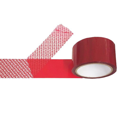 Security Tape Tamper Evident FAA Opened, Red, 48mm X 50m