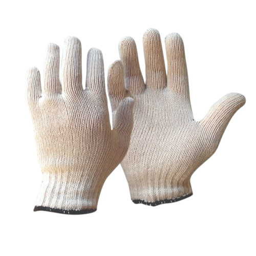 Polycotton Knit Gloves, White, XL