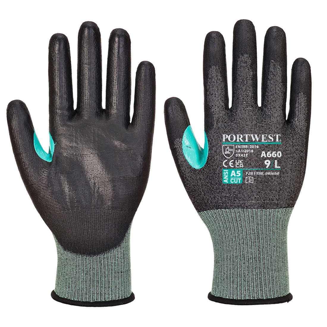 CS Cut E18 PU Glove, Black, XXL