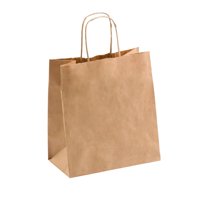 Paper Twist Paper Bag, #8 Brown, 215mm x 180mm x 85mm (250)