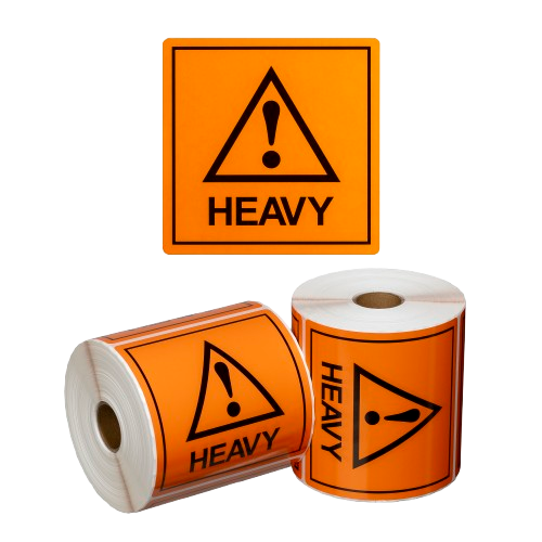 Heavy Label , Orange/Black, 99mm x 99mm (500)