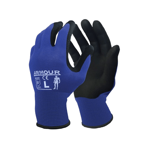 Foam Nitrile Open Back Gloves, Blue, Medium - NZ Packaging