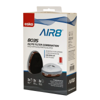 Esko - Air8 A2/P2 Filter Combo (Pair), Gas/Vapours/Particulates, For Twin Filter Respirator