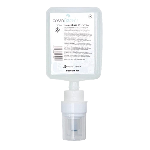 Ocean Soap 1000ml frequent use dispenser refill, Pacific Hygiene brand, clear packaging with pump