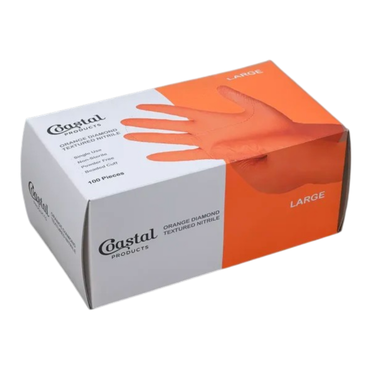 Disposable Nitrile Gloves, Heavy Duty, With Grip, Orange, (100)