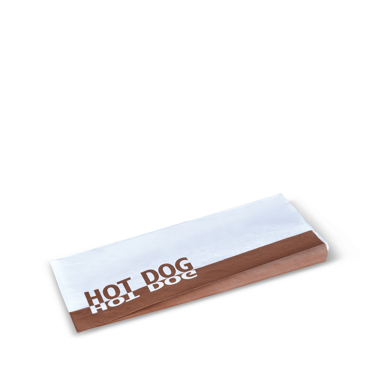 Brown and white hot dog paper wrapper for food packaging