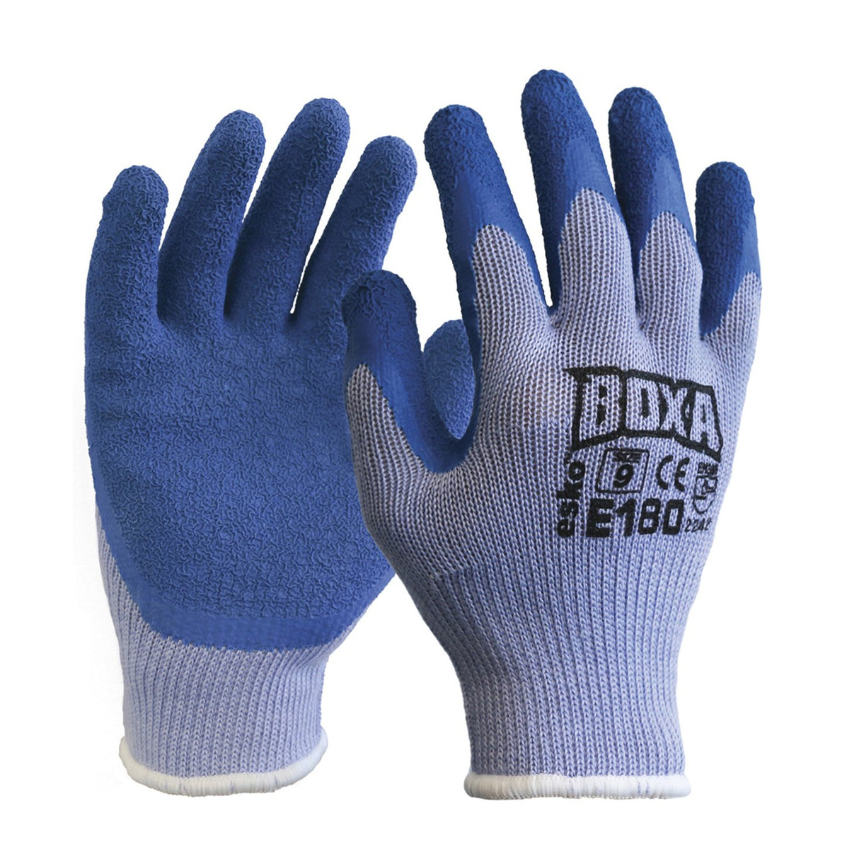Esko Boxa Blue Heavy Duty Crinkle Coat Latex Glove, Blue 10