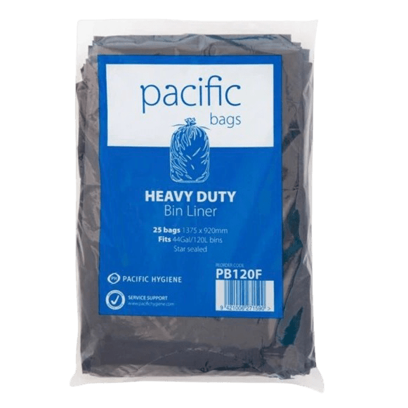120L Wheelie Bin Rubbish Bag, 1375mm x 920mm (25) - NZ Packaging
