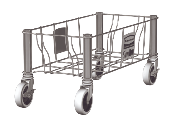 Rubbermaid SLIM JIM Stainless Steel Dolly - Single