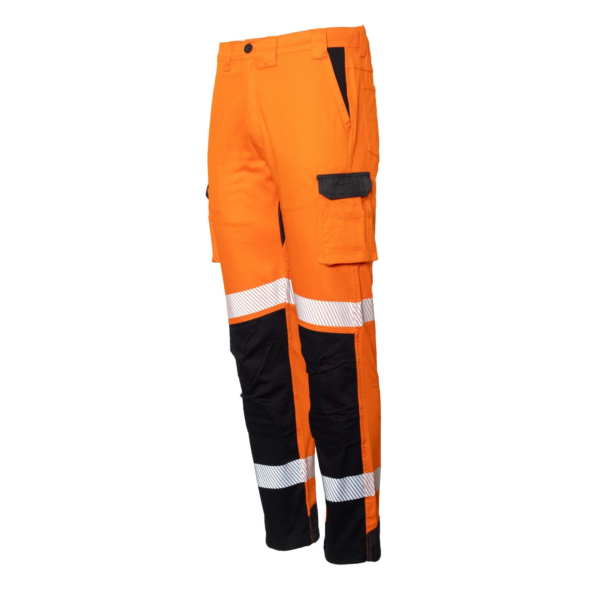 220gsm Light Cargo Trousers, Ripstop Orange/Black - NZ Packaging