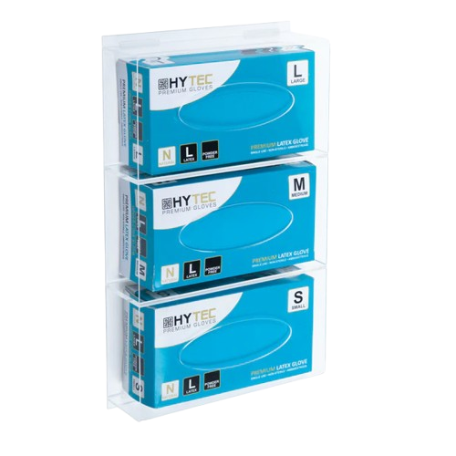 Triple Glove Dispenser, Clear, 450mm x 135mm x 250mm
