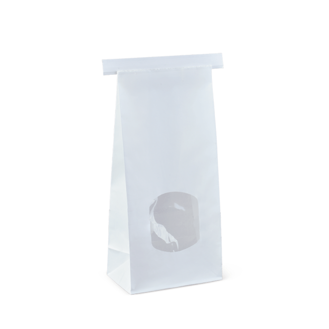 Detpak White Medium Window Tin-Tie Bag (400)