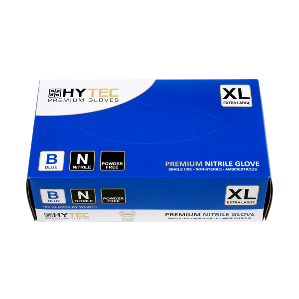 Disposable Nitrile Gloves, Powder Free, Blue, XL, 240mm (95)