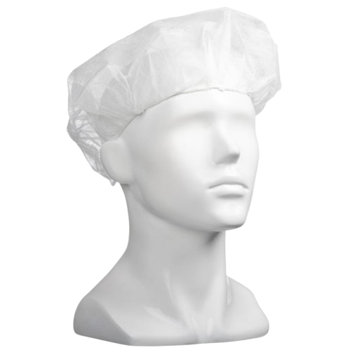 Bouffant Hats, White, 610mm Wide Fit