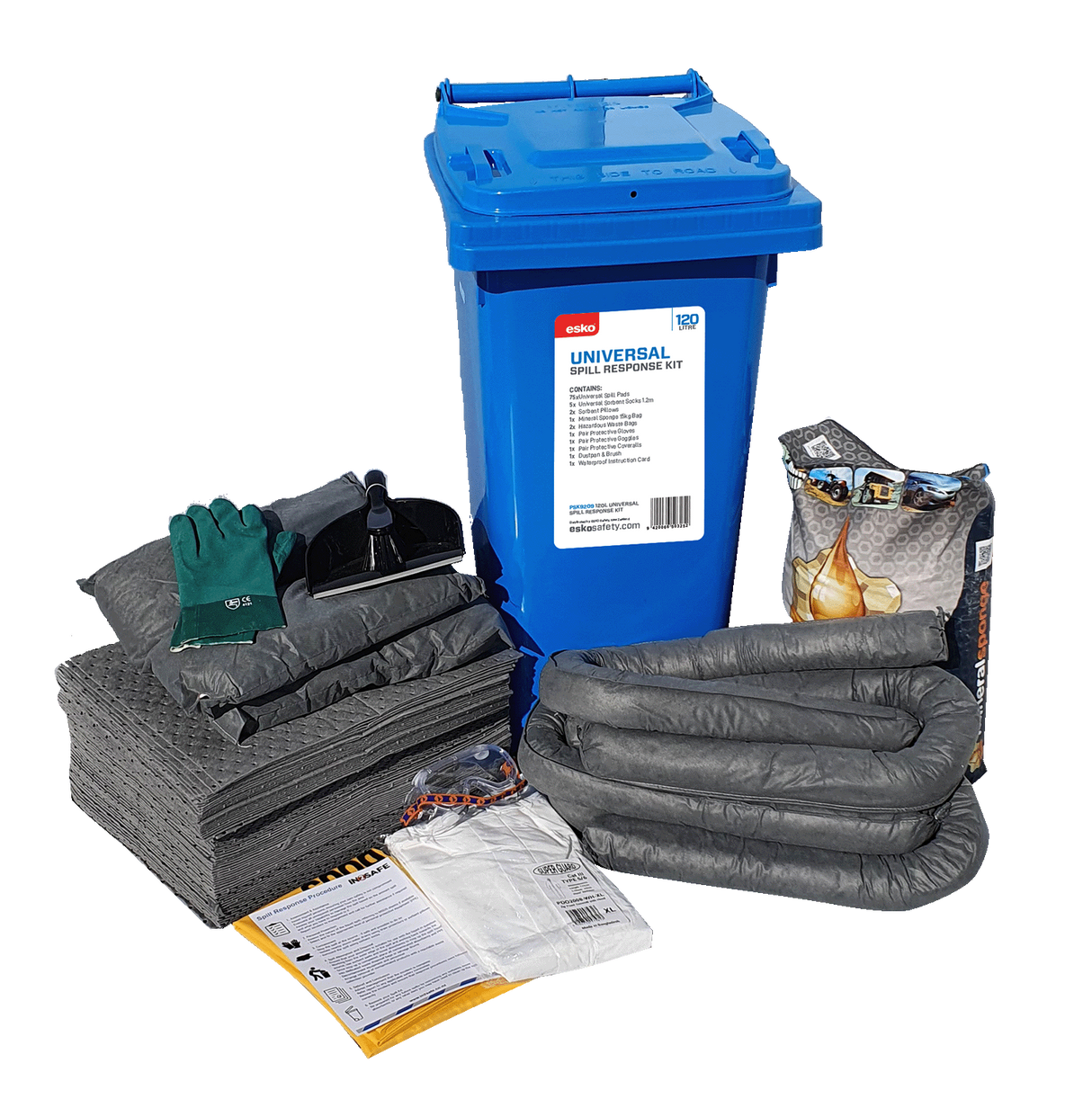 Esko - Universal Spill Kit - 120l Mobile (Wheelie Bin) Blue
