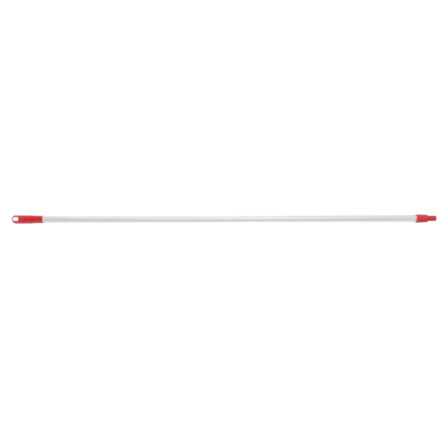 Red-tipped white cleaning mop handle for commercial use
