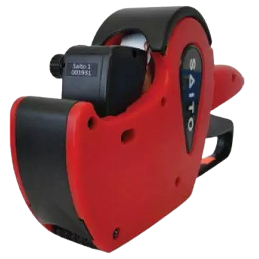 Red Saito Date coder Labelling Gun For 1 Line 22mm x 12mm Labels