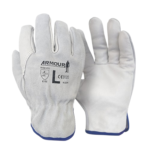 Leather Driver Rigger Gloves, Large