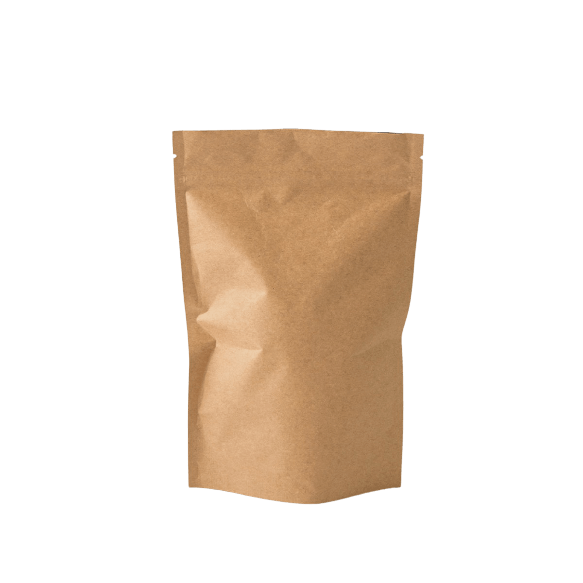 500g Kraft Stand Up Pouch with Ziplock — Metallised, 140 x 220mm (Pack of 100) - NZ Packaging