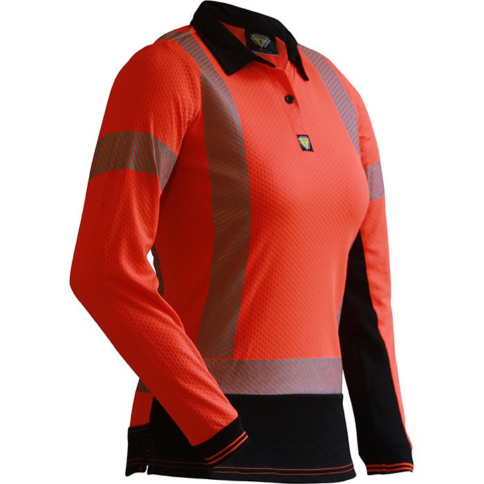 Caution D/N L/S Women's Microvent Polo