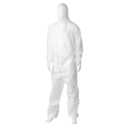 SMS Coverall, Type 5/6, White, 2XL, Breathable Coverall, 50gsm