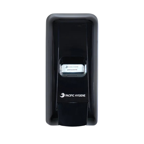 Black Pacific Hygiene antibacterial soap dispenser for commercial use