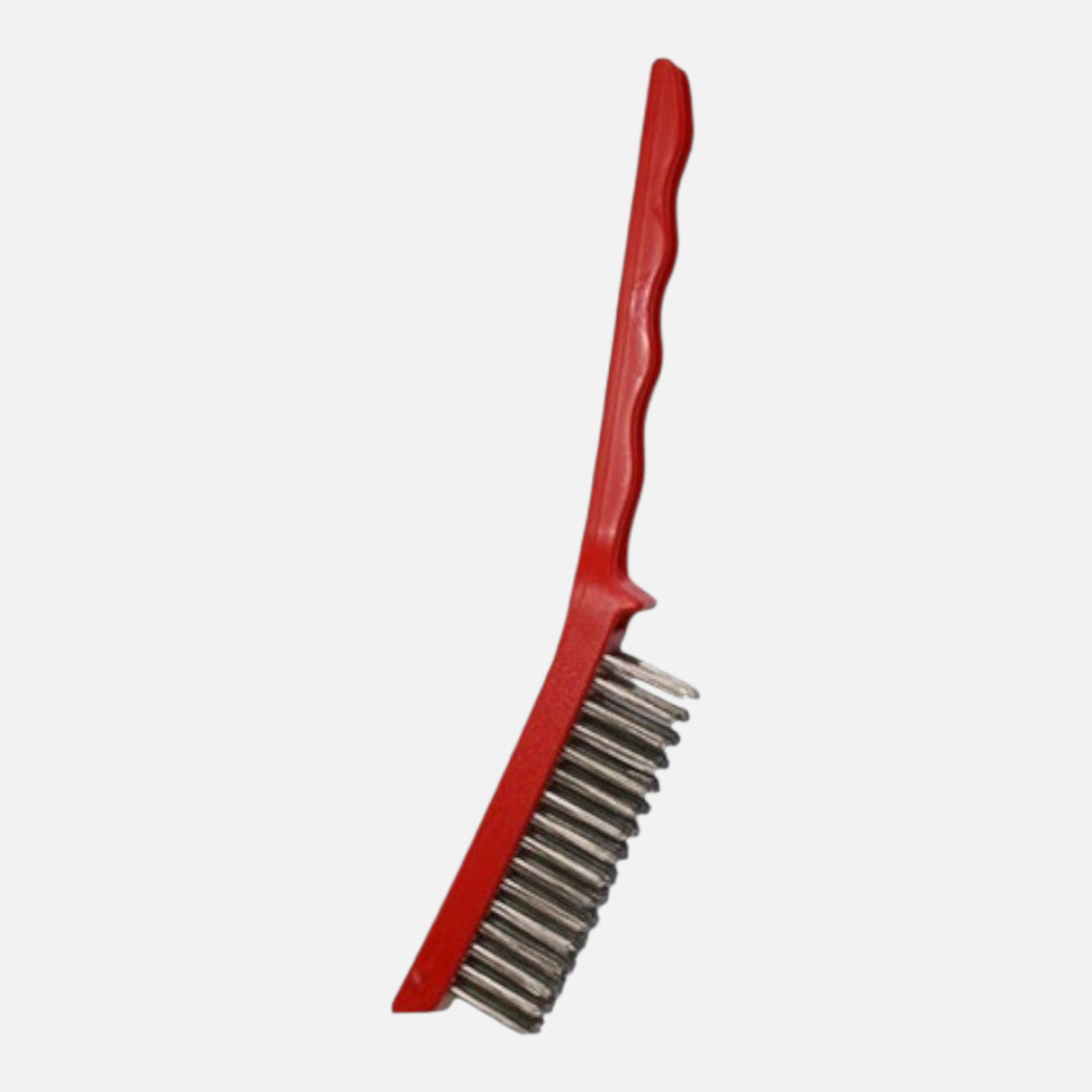 Wire Hand Brush, Stainless Steel Bristles, Red
